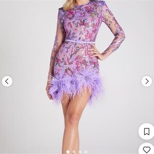 Nadine Merabi Esme Sequin Mini Dress in purple size M